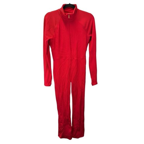 Athleta x Alicia Keys Red Ribbed Goddess Jumpsuit L PowerVita Fabric - Picture 5 of 12